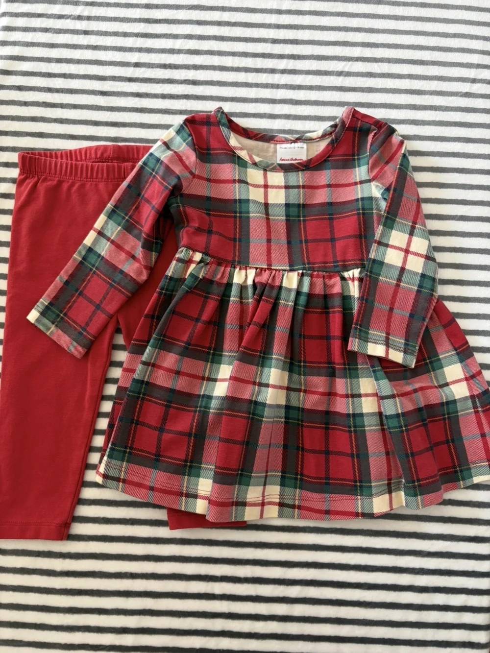 12-18m Holiday Plaid Long-Sleeve Dress Leggings Set Hanna Anderson
